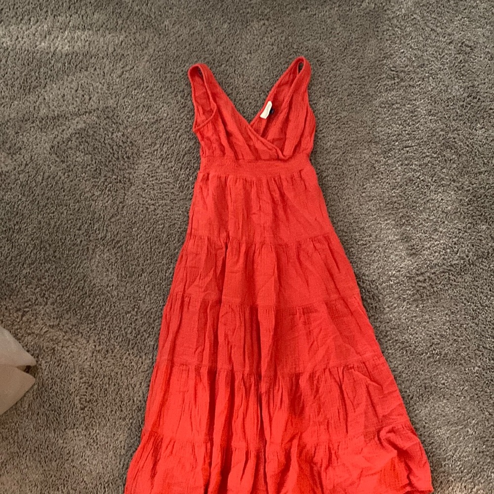 Universal thread 100% cotton v neck tiered dress